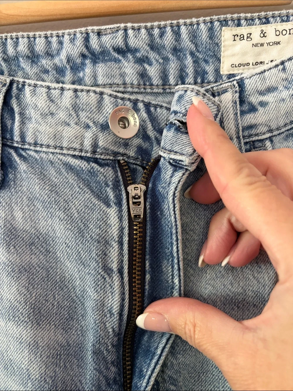 Rag & Bone Cloud Lori Jean Wide Leg Size 28 Light Blue Ultra Soft‎